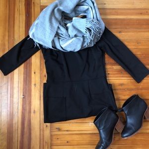 J. Crew Gray Windowpane Blanket Scarf